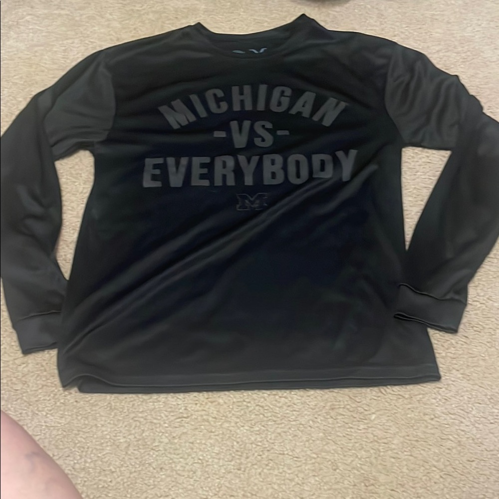 Michigan vs Everybody Black Long Sleeve Shirt
